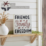 Friends Family Freedom Galvanized Metal Block Sign-Lange General Store