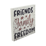 Friends Family Freedom Galvanized Metal Block Sign-Lange General Store