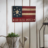 GOD BLESS AMERICA On Vintage American Flag Wall Sign-Lange General Store