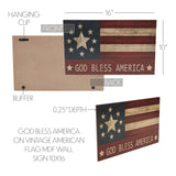 GOD BLESS AMERICA On Vintage American Flag Wall Sign-Lange General Store