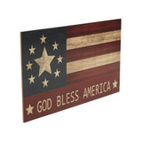 GOD BLESS AMERICA On Vintage American Flag Wall Sign-Lange General Store