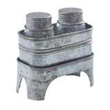 Galvanized Tub Salt & Pepper Shakers-Lange General Store