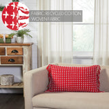 Galven Red and White Fringed Pillow 14x22-Lange General Store
