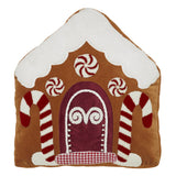 Gingerbread House Embroidered Velvet Pillow-Lange General Store