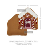 Gingerbread House Embroidered Velvet Pillow-Lange General Store