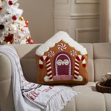 Gingerbread House Embroidered Velvet Pillow-Lange General Store