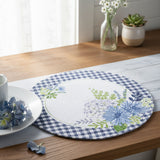 Gingham Blue Floral Braided Placemat-Lange General Store