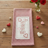 Gingham Heart Towel-Lange General Store