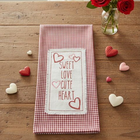 Gingham Heart Towel-Lange General Store