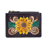 Glory of Blooms Hand-tooled Credit Card Holder-Lange General Store