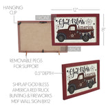 God Bless America Red Truck Bunting & Fireworks Wall Sign-Lange General Store