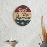 God Bless America Round Wall Hanging-Lange General Store
