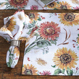 Gold and Red Sunflowers Napkins-Lange General Store