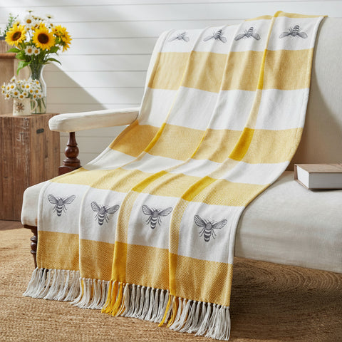 Golden Bee Woven Throw-Lange General Store