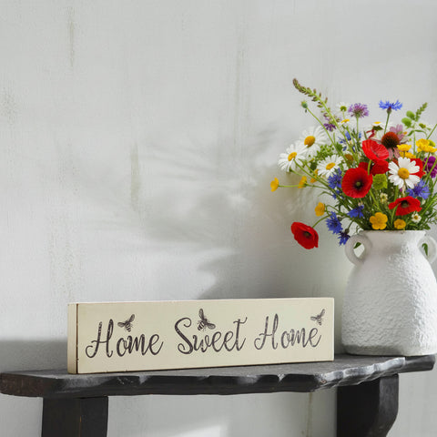 Buzzy Bees Home Sweet Home Antique White Wall Sign-Lange General Store