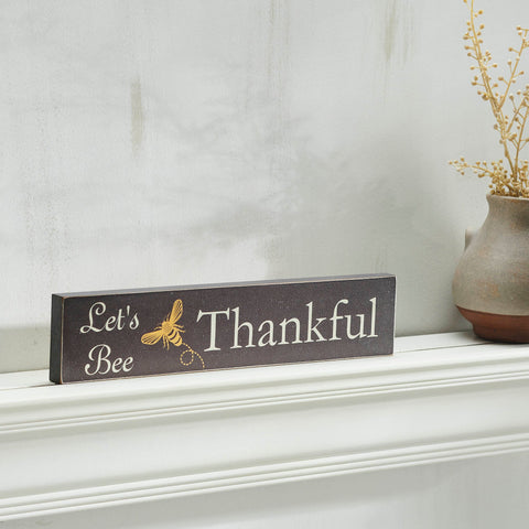 Buzzy Bees Let's Bee Thankful Grey Wall Sign-Lange General Store