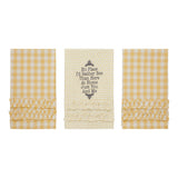 Buzzy Bees Ruffled Tea Towel Set of 3-Lange General Store