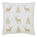 Golden Deer and Pine Embroidered Pillow-Lange General Store