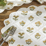 Golden Flowers Quilted Placemats-Lange General Store