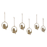 Golden Owl Metal Ornament Set of 6-Lange General Store