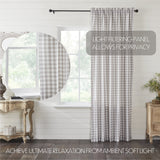 Annie Grey Buffalo Check Extra Long Panel Curtain-Lange General Store