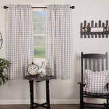 Annie Grey Buffalo Check Short Panel Curtains-Lange General Store