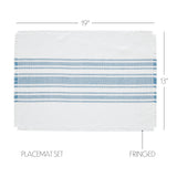Grain Sack Stripe Blue Placemats-Lange General Store
