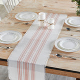 Grain Sack Stripe Coral Table Runners-Lange General Store