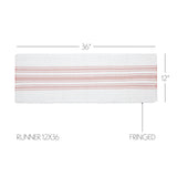 Grain Sack Stripe Coral Table Runners-Lange General Store
