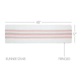 Grain Sack Stripe Coral Table Runners-Lange General Store