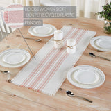 Grain Sack Stripe Coral Table Runners-Lange General Store