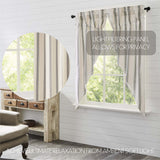 Graycie Grain Sack Grey & Creme Stripe Prairie Curtains