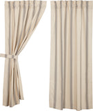 Grace Grain Sack Stripe Short Panel Curtains-Lange General Store