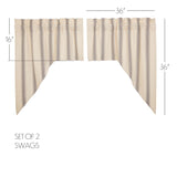 Graycie Grain Sack Stripe Swag Curtains