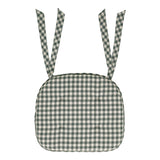 Green & Natural Creme Gingham Chair Pad-Lange General Store