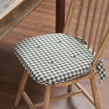 Green & Natural Creme Gingham Chair Pad-Lange General Store