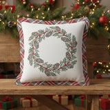 Greland Plaid Wreath Pillow-Lange General Store
