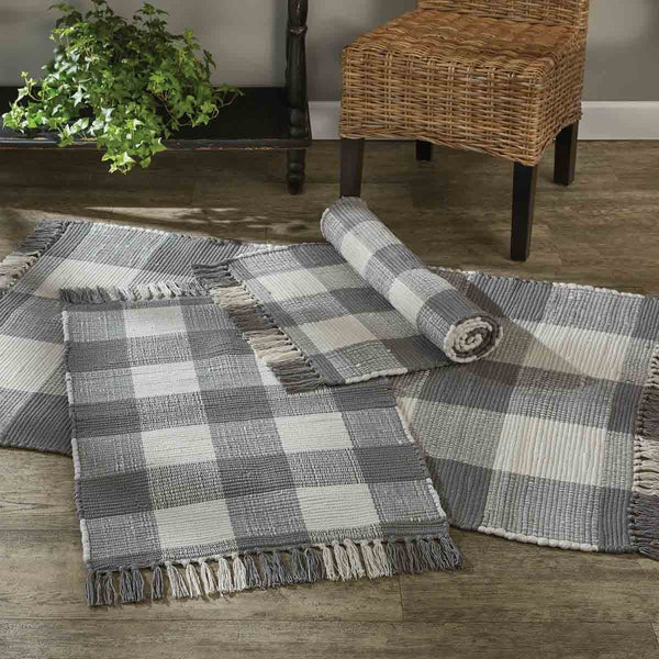 Grey and White Check Rag Rug – Lange General Store