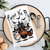 Halloween Chickens Tonight We Fly Flour Sack Towel