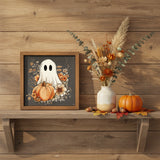 Halloween Ghost with Pumpkin Sign 6x6-Lange General Store