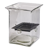 Hammered Glass Large Square Candle Holders-Lange General Store