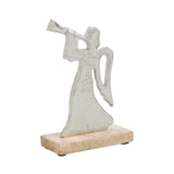 Hark the Herald Metal Angel on Wooden Stand-Lange General Store