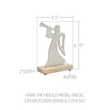 Hark the Herald Metal Angel on Wooden Stand-Lange General Store