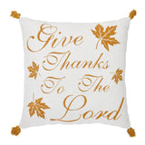 Harvest Blessings Give Thanks to the Lord Woven Pillow-Lange General Store