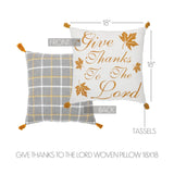 Harvest Blessings Give Thanks to the Lord Woven Pillow-Lange General Store