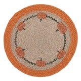 Harvest Blessings Pumpkin Braided Trivet 8"-Lange General Store