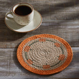 Harvest Blessings Pumpkin Braided Trivet 8"-Lange General Store