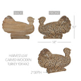 Harvest Leaf Carved Wooden Turkey-Lange General Store