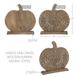 Harvest Vine Carved Wooden Pumpkin-Lange General Store