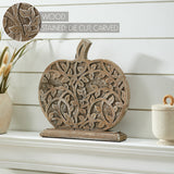Harvest Vine Carved Wooden Pumpkin-Lange General Store